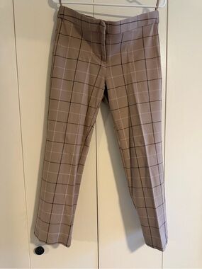 Amanda & Chelsea Taupe Plaid Straight Leg Pants